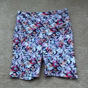 Freely Women’s Floral High Rise Lila Luxe Bermuda Bike Shorts - Size L - EUC
